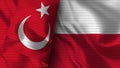 Poland and Turkey Realistic Flag Ã¢â¬â Fabric Texture Illustration